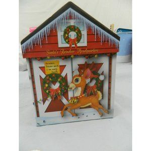 Lot of 3 papier Mache house gift boxes Christmas N